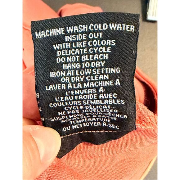 JULES & LEOPOLD • Coral Pink High Waisted Skinny Straight Leg Crop Dress Slacks - Picture 4 of 9